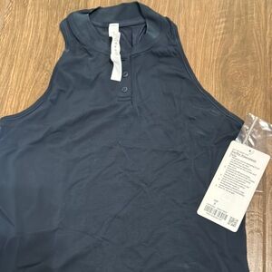 Lululemon Athletica Blue Sleeveless Polo Tank Top